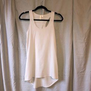 Light gray tank top with bilevel bottom